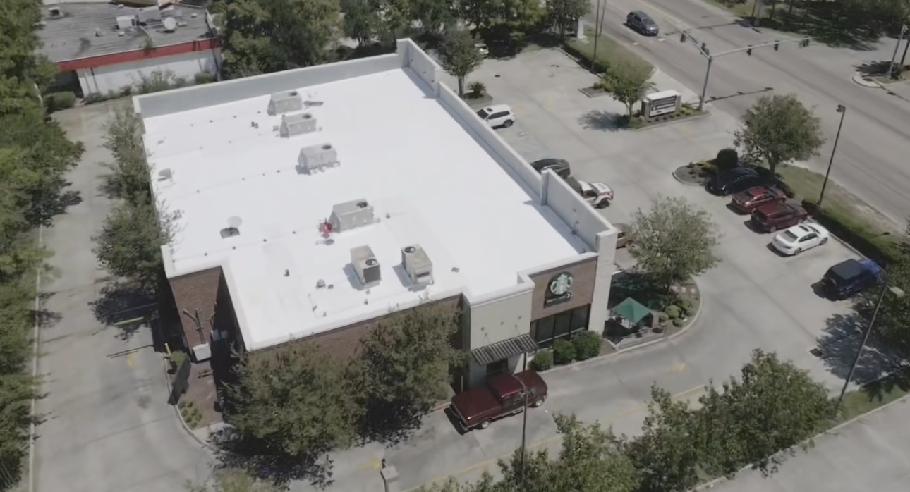 Commercial flat roofing project